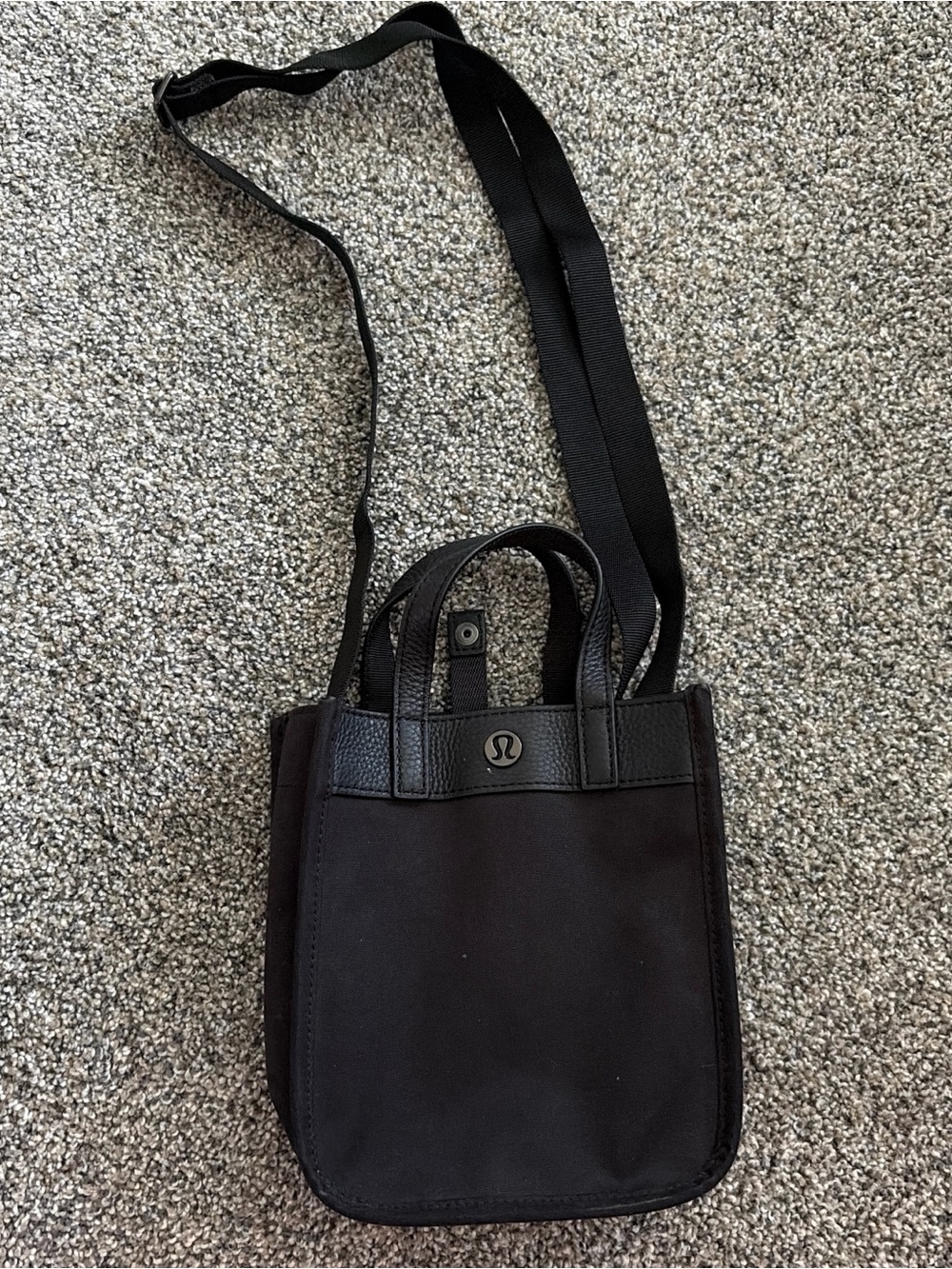lululemon athletica Black Canvas Mini Messenger Crossbody